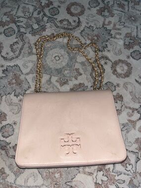 Tory Burch Blush Leather Chain Shoulder Bag with Gold Hardware